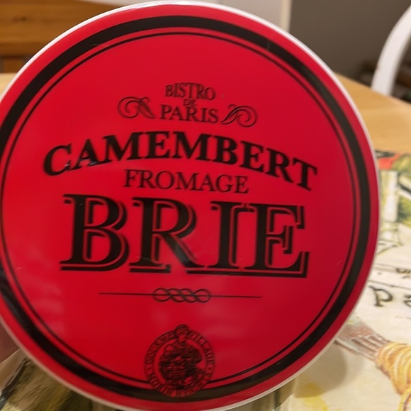 Camembert Brie Fromage/Cheese Porcelain Storage Container, red/black/white - Picture 10 of 12